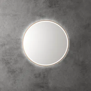 Touchless LED Round Mirror with Brushed Bronze Frame 70cm by Luxe Mirrors, a Vanity Mirrors for sale on Style Sourcebook