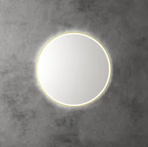 Touchless LED Round Mirror with Brushed Gold Frame 70cm by Luxe Mirrors, a Vanity Mirrors for sale on Style Sourcebook
