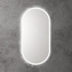 Touchless LED Pill Mirror with Matt White Frame 90cm x 45cm by Luxe Mirrors, a Vanity Mirrors for sale on Style Sourcebook