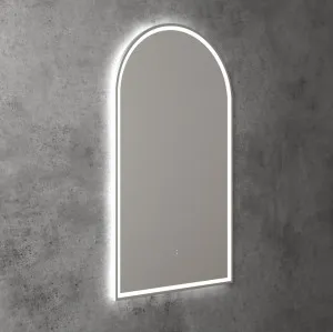 Touchless LED Arch Mirror with Brushed Nickel Frame 90cm x 50cm by Luxe Mirrors, a Vanity Mirrors for sale on Style Sourcebook