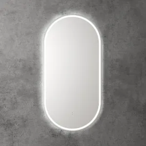 Touchless LED Pill Mirror with Brushed Nickel Frame 90cm x 45cm by Luxe Mirrors, a Vanity Mirrors for sale on Style Sourcebook