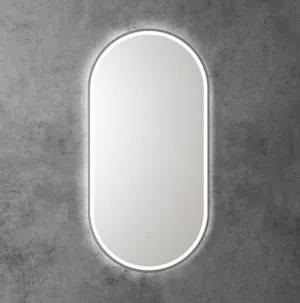 Touchless LED Pill Mirror with Gun Metal Frame 90cm x 45cm by Luxe Mirrors, a Vanity Mirrors for sale on Style Sourcebook