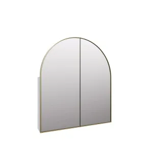 Amir Arch Mirror Cabinet Satin Brass 86cm x 76cm by Luxe Mirrors, a Vanity Mirrors for sale on Style Sourcebook