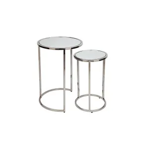 Serenity Nesting Side Tables Nickel 50cm / 60cm by Cafe Lighting &amp; Living, a Side Table for sale on Style Sourcebook