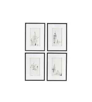 Steeple Buildings Framed Prints Wall Art 4 Piece Set 70cm x 50cm by Dasch Design, a Prints for sale on Style Sourcebook