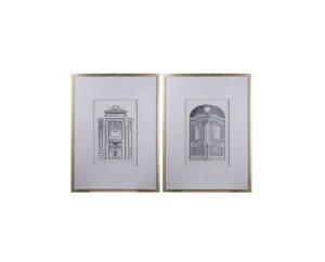 Set of 2 Fake Pencil Ornate Doors Wall Art 80cm x 60cm by Dasch Design, a Prints for sale on Style Sourcebook