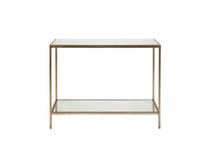 Mirrored Cocktail Console Table - Small Antique Gold 76cm x 90cm by Cafe Lighting &amp; Living, a Console Table for sale on Style Sourcebook