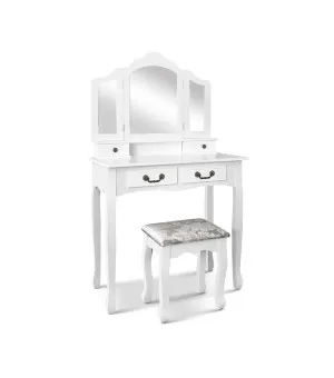 Amelie Dressing Table with Mirror White 138cm x 79cm by Luxe Mirrors, a Shaving Cabinets for sale on Style Sourcebook