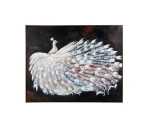 White Peacock Canvas Oil Painting 118cm x 148cm by Cafe Lighting &amp; Living, a Prints for sale on Style Sourcebook