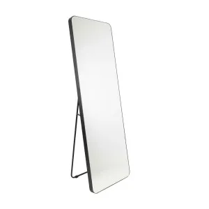 Luxe Talinn Radius Corners Black Metal Mirror With Stand - 50cm x 150cm by Luxe Mirrors, a Mirrors for sale on Style Sourcebook