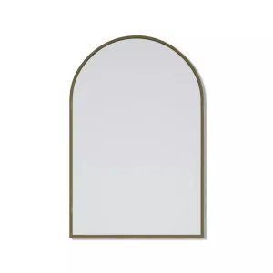 Arch Gold Brass Metal Framed Bathroom Mirror - 76cm x 50cm by Luxe Mirrors, a Vanity Mirrors for sale on Style Sourcebook