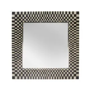 Michelle Handcrafted Square Wall Mirror in Black 100cm by Luxe Mirrors, a Mirrors for sale on Style Sourcebook