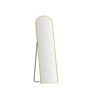 Gold Arched Full Length Floor Mirror 160cm x 40cm by Luxe Mirrors, a Mirrors for sale on Style Sourcebook