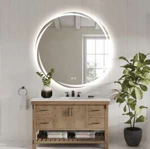 Whirlwind Frosted LED Wall Mirror 80cm by Luxe Mirrors, a Vanity Mirrors for sale on Style Sourcebook