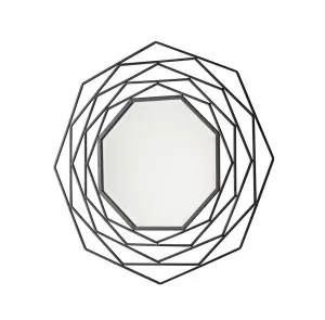Octagon Black Steel Frame Wall Mirror 87cm x 88cm by Luxe Mirrors, a Mirrors for sale on Style Sourcebook
