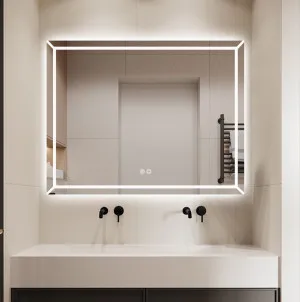 Frameless Rectangular Frosted Frontlit LED Wall Mirror 70cm x 90cm by Luxe Mirrors, a Vanity Mirrors for sale on Style Sourcebook