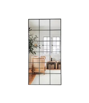 Rectangular Iron Block Grid Full Length Mirror 200cm x 100cm by Luxe Mirrors, a Mirrors for sale on Style Sourcebook