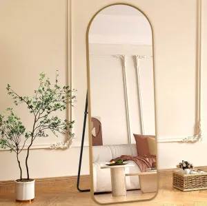 Gold Arched Freestanding Full Length Mirror 200cm x 100cm by Luxe Mirrors, a Mirrors for sale on Style Sourcebook