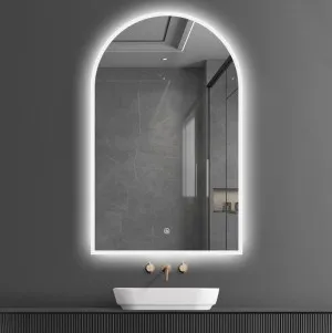 Arched Frameless Frosted LED Anti Fog Wall Mirror 90cm x 50cm by Luxe Mirrors, a Vanity Mirrors for sale on Style Sourcebook
