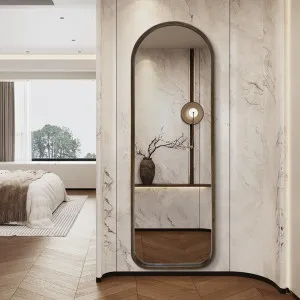 Walnut Wood Arched Full Length Mirror 54cm x 168cm by BestWorld, a Mirrors for sale on Style Sourcebook