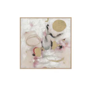 Hand-Painted Blush & Gold Abstract Wall Art Canvas 100cm x 100cm by Cafe Lighting &amp; Living, a Prints for sale on Style Sourcebook