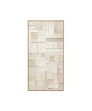 Hand-Painted Ivory Blocks I Wall Art Canvas 60cm x 120cm by Cafe Lighting &amp; Living, a Prints for sale on Style Sourcebook
