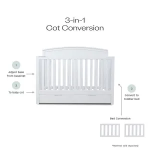 Harbor White 3-in-1 Conversion Cot Bundle - Mocka by Mocka., a Cots & Bassinets for sale on Style Sourcebook
