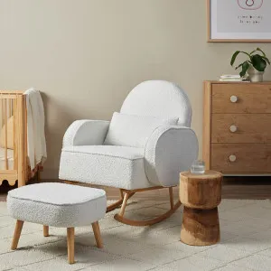Buddy 2-in-1 Rocking Chair and Stool Bundle - Cream - Mocka by Mocka., a Stools for sale on Style Sourcebook