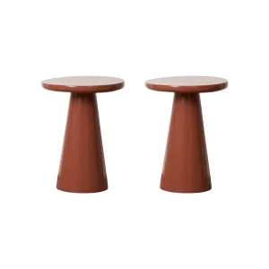 Leandro Outdoor Side Table - Clay Gloss Set of Two Bundle - Mocka by Mocka., a Tables for sale on Style Sourcebook