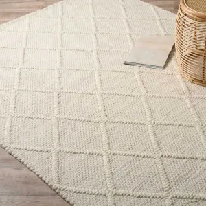 Hannah Diamond Wool Blend Floor Rug - Rectangle Large - Cream - Mocka by Mocka., a Contemporary Rugs for sale on Style Sourcebook
