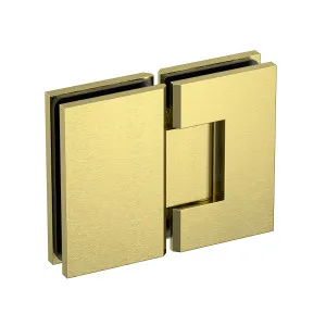 Industry Glass to Glass 180 Degree Hinge Brushed Brass by Estelle, a Shower Hinges for sale on Style Sourcebook