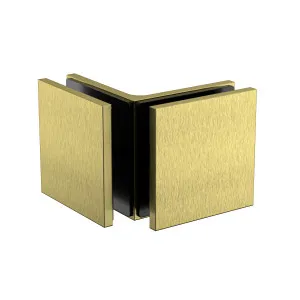 Industry Glass to Glass 90 Degree Bracket Brushed Brass by Estelle, a Shower Hinges for sale on Style Sourcebook