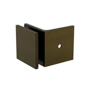 Industry 90 Degree Wall to Glass Bracket Antique Brass by Estelle, a Shower Hinges for sale on Style Sourcebook