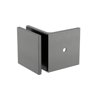 Industry 90 Degree Wall to Glass Bracket Brushed Gun Metal by Estelle, a Shower Hinges for sale on Style Sourcebook