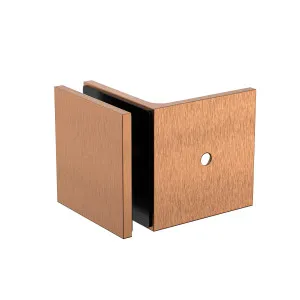 Industry 90 Degree Wall to Glass Bracket Brushed Rose Gold by Estelle, a Shower Hinges for sale on Style Sourcebook