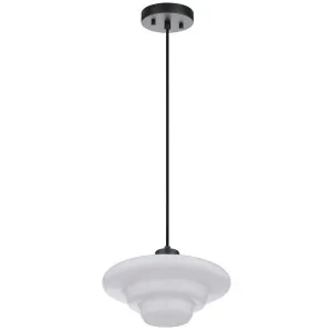 Haywood Opal Glass Tiered Cascading Pendant - Black by Lighting Inspirations, a Lighting for sale on Style Sourcebook