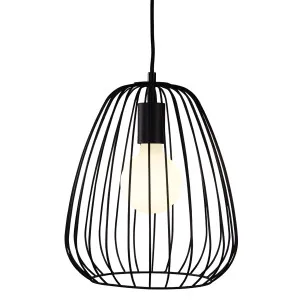Oriel Lighting Pera Small Industrial Wire Cage Pendant - Black by Oriel Lighting, a Lighting for sale on Style Sourcebook