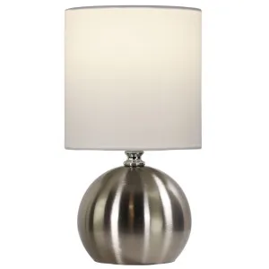 Oriel Lighting Lotti Compact On/Off Touch Table Lamp - Brushed Chrome by Oriel Lighting, a Lighting for sale on Style Sourcebook
