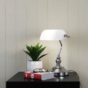 Oriel Lighting Bankers On/Off Touch Table Lamp - Chrome with White by Oriel Lighting, a Lighting for sale on Style Sourcebook