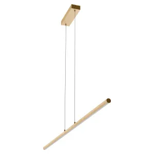 Calibo Aeris 1500mm Slimline Fluted LED Linear Pendant - Gold by Calibo, a Lighting for sale on Style Sourcebook