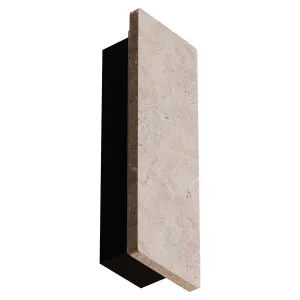 Calibo Orville 300mm Travertine Stone Slim Outdoor LED Wall Light - Beige by Calibo, a Lighting for sale on Style Sourcebook