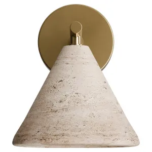 Calibo Orville Modern Travertine Stone Cone Wall Light - Beige by Calibo, a Lighting for sale on Style Sourcebook