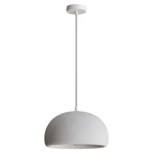 Calibo Passerine Wabi Sabi 310mm Textured Dome Pendant - White by Calibo, a Lighting for sale on Style Sourcebook