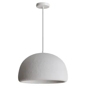 Calibo Passerine Wabi Sabi 430mm Textured Dome Pendant - White by Calibo, a Lighting for sale on Style Sourcebook