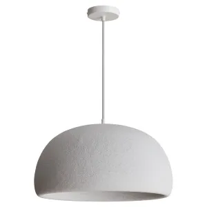 Calibo Passerine Wabi Sabi 500mm Textured Dome Pendant - White by Calibo, a Lighting for sale on Style Sourcebook