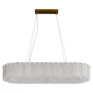 Calibo Mirage 14 Light Alabaster Stone 1000mm Linear Pendant - Brass by Calibo, a Chandeliers for sale on Style Sourcebook