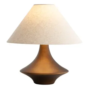 Mayfield Vella Sculptural Ceramic Table Lamp with Linen Shade - Bronze by Mayfield, a Lamps for sale on Style Sourcebook
