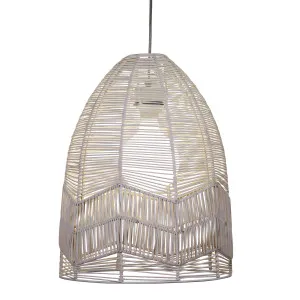 Oriel Lighting Serang Open Weave Handcrafted Rattan Pendant - White by Oriel Lighting, a Lighting for sale on Style Sourcebook