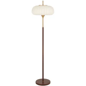 Telbix Lasian Modern Floor Lamp with Fluted Resin Shade - White by Telbix, a Lamps for sale on Style Sourcebook