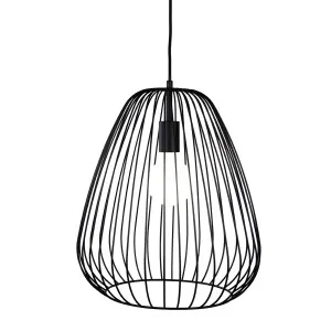 Oriel Lighting Pera Medium Industrial Wire Cage Pendant - Black by Oriel Lighting, a Lighting for sale on Style Sourcebook